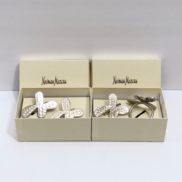 Set of 4 Neiman Marcus Hammered Metal Napkin Rings - Picture 2 of 7